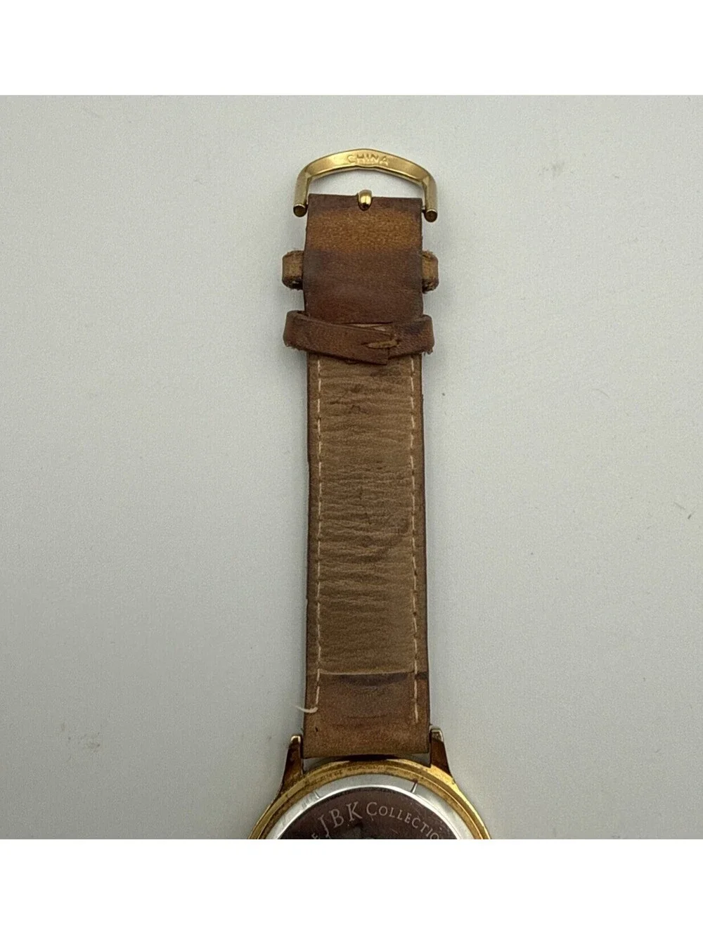 Camrose & Kross JBK Collection Gold Tone Crystal Bezel Brown Leather Seiko Watch